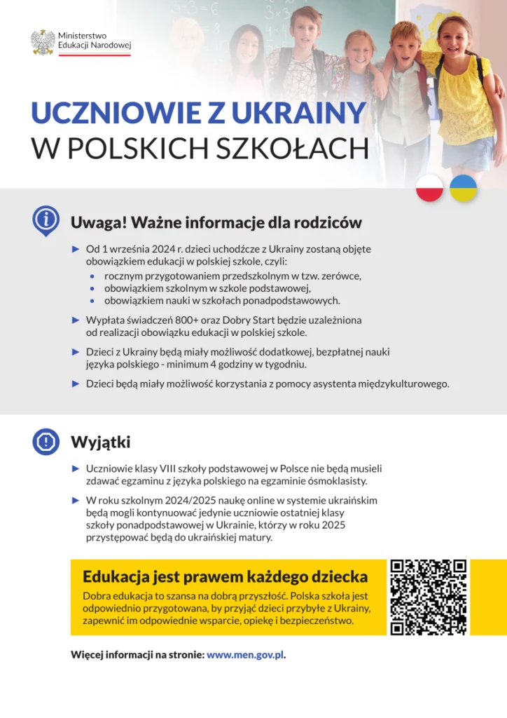 Informacja dla uczniów z Ukrainy