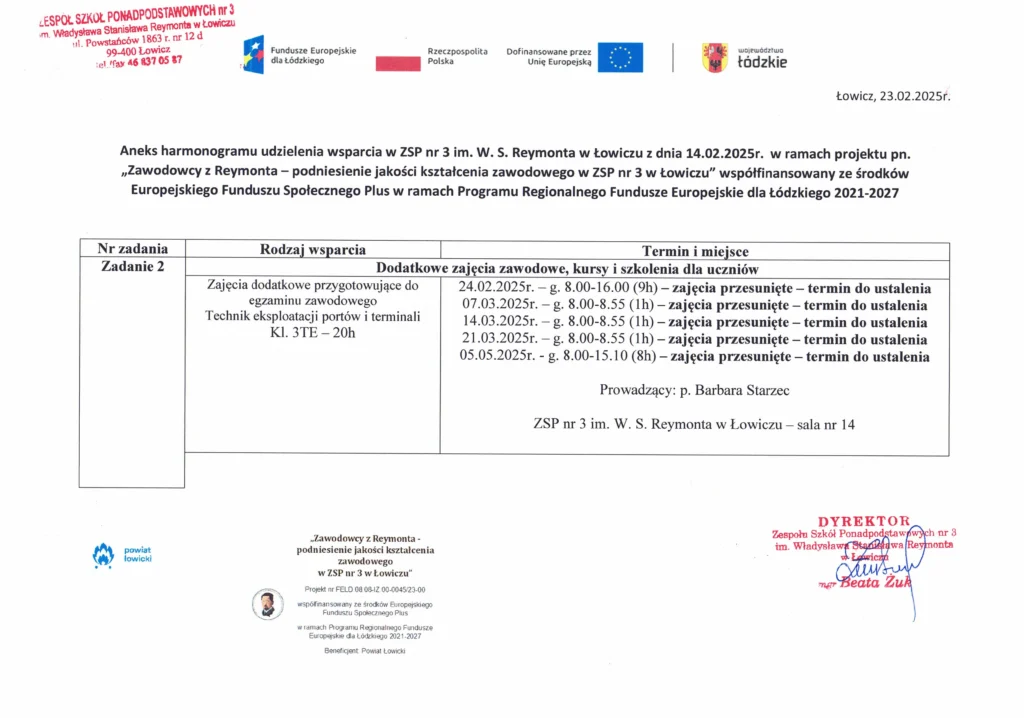 Zajęcia przygotowujące do egz. TEPiT kl. 3TE p. Starzec